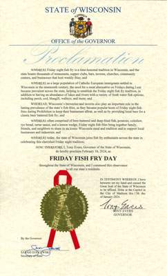 State of Wisconsin Friday Fish Fry Day Proclamation